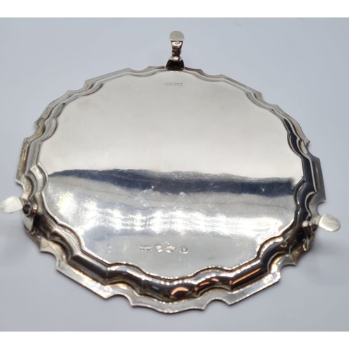 23 - Mappin & Webb Vintage Silver Platter. Having Three Legs and a Gadroon Rim, Clear Hallmark for Mappin... 