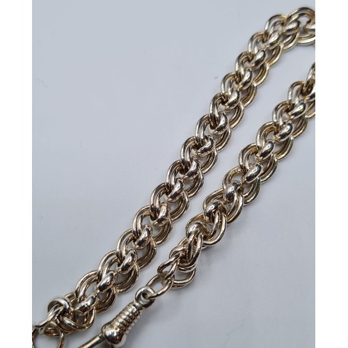 206 - Silver Double Link Bracelet. 7” (18cm) Approx, 17.6 Grams Approx.