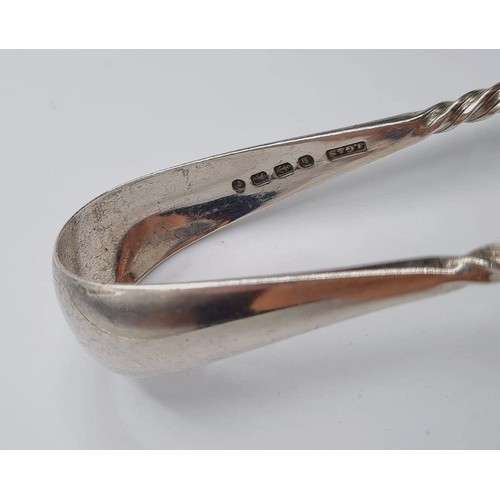 209 - Antique Victorian Silver Sugar Tongs, Having Barley Twist Work to Each Arm. Clear Hallmark for John ... 