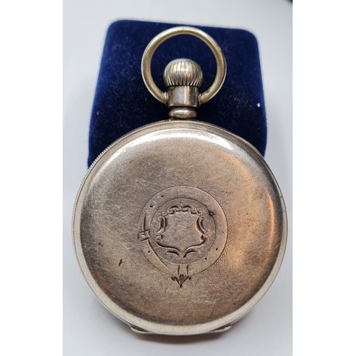 231 - Antique Silver Open Faced Pocketwatch. Top Winding, Clear Hallmark for Aaron Dennison Birmingham 191... 