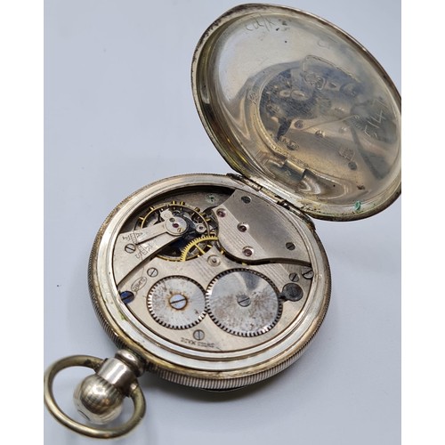 231 - Antique Silver Open Faced Pocketwatch. Top Winding, Clear Hallmark for Aaron Dennison Birmingham 191... 