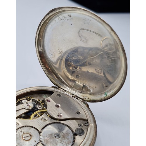 231 - Antique Silver Open Faced Pocketwatch. Top Winding, Clear Hallmark for Aaron Dennison Birmingham 191... 