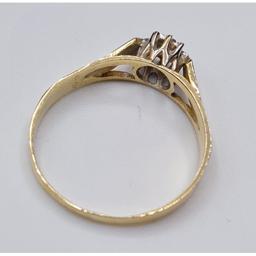 238 - 9ct Gold Ring With Illusion Setting,Small Diamond to Centre, Hallmark for 9ct, Size P.