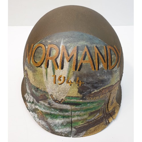 110 - US Normandy Memorial painted Helmet.