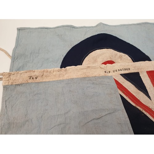 111 - WW2 R.A.F Station Flag- Uxbridge 1943. Individually sewn panels, 100x67cm approx