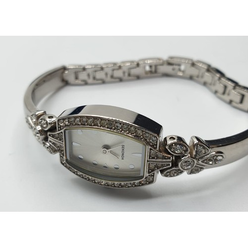 309 - Vintage Ladies Sekonda Cocktail Wristwatch Having Clear Stone Surround to Face and Further Stones to... 