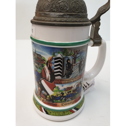 116 - Post war lidded Stein to the Prussian 161 st Infantry Division during WW1.