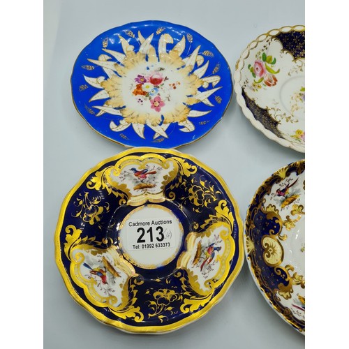 213 - 4 assorted saucers by H&R Daniel circa 1825