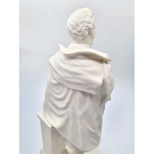 223 - A heavy ceramic statue of the Duke of Wellington. 28cm tall and 1.2kg