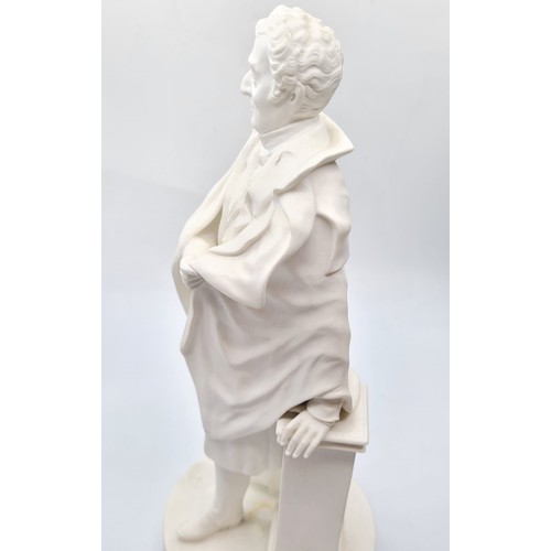 223 - A heavy ceramic statue of the Duke of Wellington. 28cm tall and 1.2kg