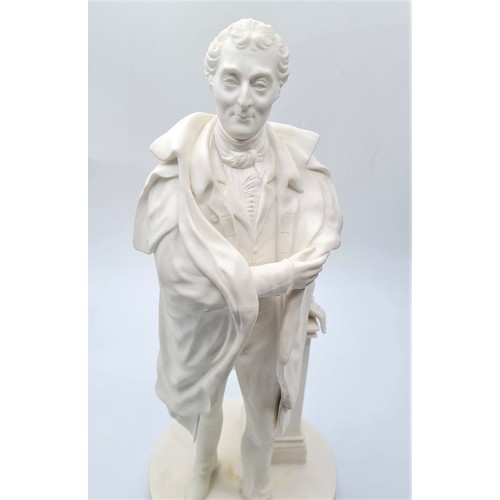 223 - A heavy ceramic statue of the Duke of Wellington. 28cm tall and 1.2kg