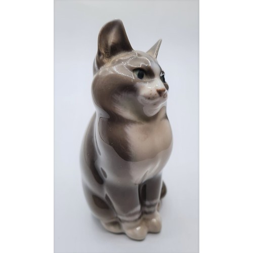 367 - Royal Copenhagen china cat, 14cms tall & .15kg