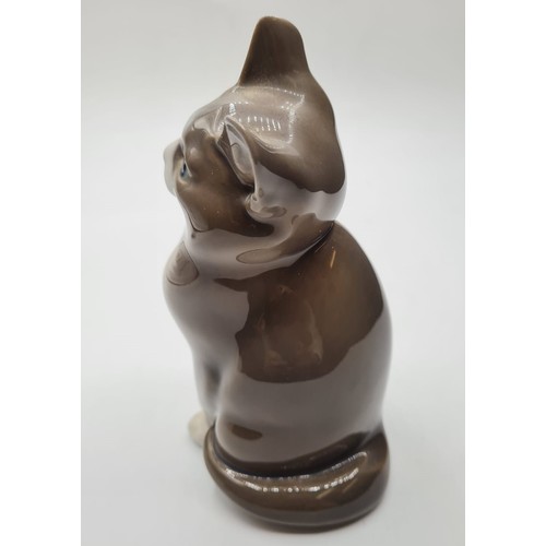 367 - Royal Copenhagen china cat, 14cms tall & .15kg