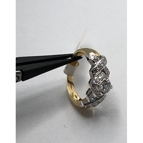 429 - 18k white and yellow gold ring with 1.40ct diamonds (centre stone of 0.40ct) weight 6.5g and size N ... 