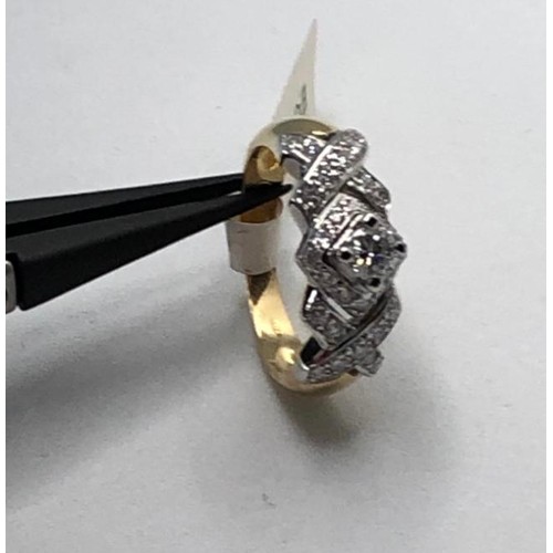 429 - 18k white and yellow gold ring with 1.40ct diamonds (centre stone of 0.40ct) weight 6.5g and size N ... 