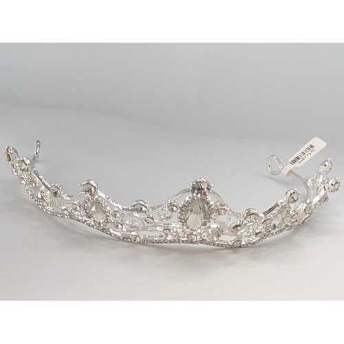 473 - Fancy small Tiara with CZ stones (ecn610)