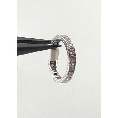 484 - 18k white gold full eternity ring with over 1.20ct diamonds (top quality round brilliant cut) weight... 