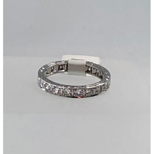 484 - 18k white gold full eternity ring with over 1.20ct diamonds (top quality round brilliant cut) weight... 