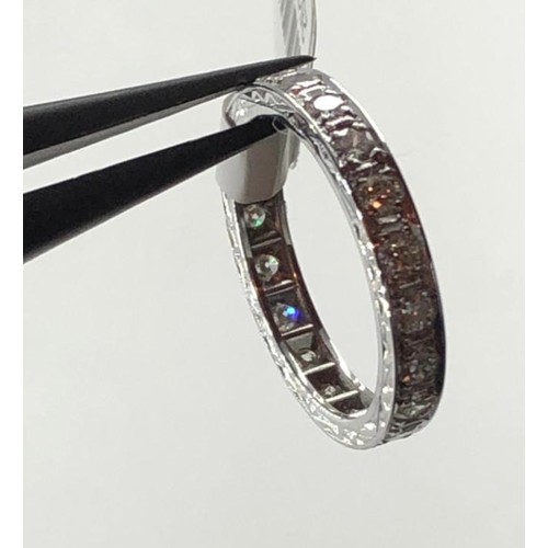 484 - 18k white gold full eternity ring with over 1.20ct diamonds (top quality round brilliant cut) weight... 