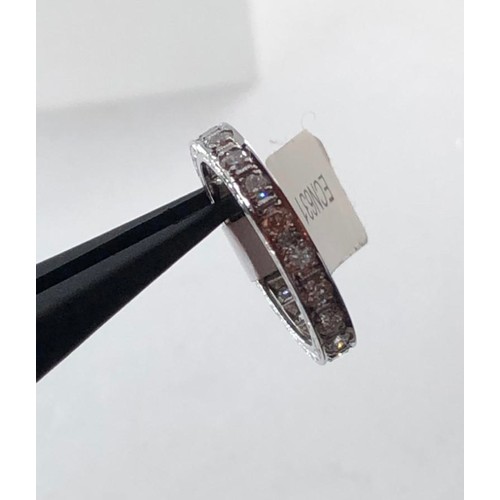 484 - 18k white gold full eternity ring with over 1.20ct diamonds (top quality round brilliant cut) weight... 