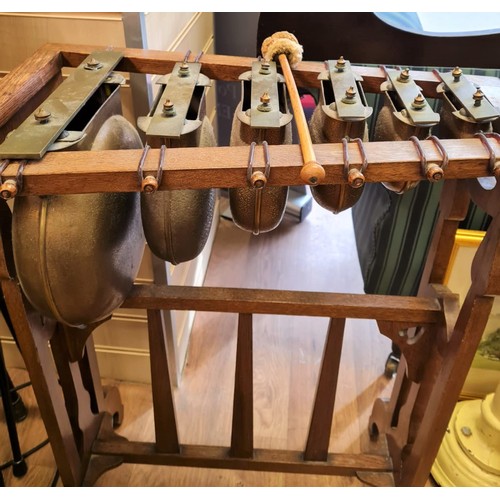 371 - An early 20th century 6 note xylophone in need of restoration. 78cm tall & 55cm wide