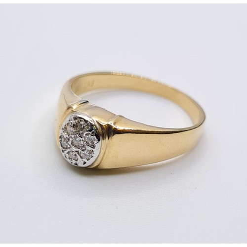 528 - 14CT YELLOW GOLD DIAMOND RING, WEIGHT 4G. SIZE P