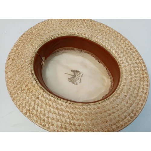 553 - A 1940's Straw Boater Hat made by Battersby (London) in Good Condition.