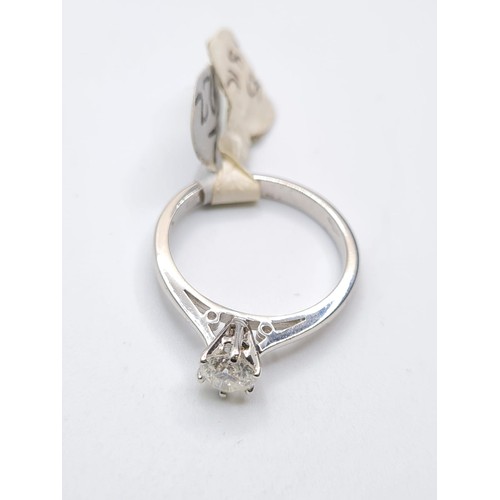 434 - 18CT WHITE GOLD DIAMOND SOLITAIRE RING , WEIGHT 3.1G & 0.45CT APPROX. SIZE N