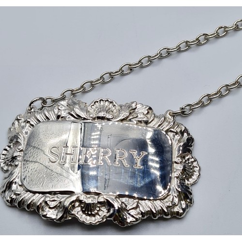 356 - STERLING SILVER GIN & SHERRY DECANTER TAGS