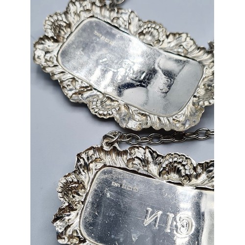 356 - STERLING SILVER GIN & SHERRY DECANTER TAGS