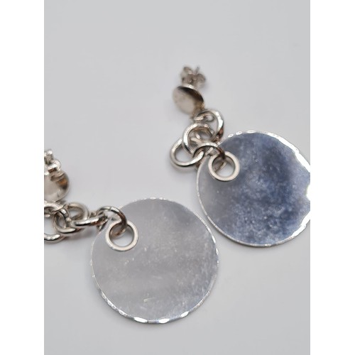 244 - STERLING SILVER AMOUR DROP EARRINGS