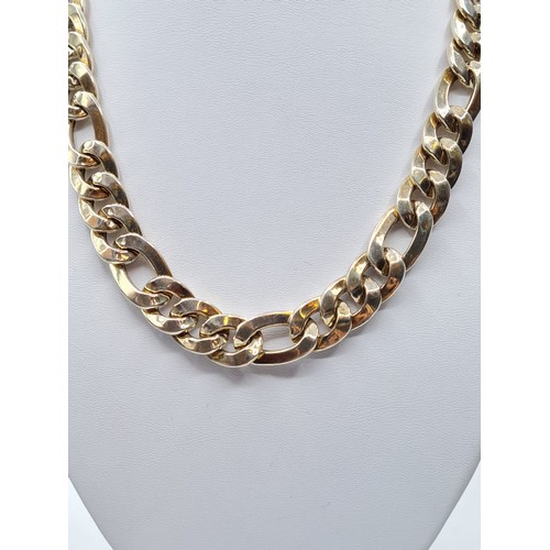 208 - STERLING SILVER FIGARO CHAIN, WEIGHT 73.4G