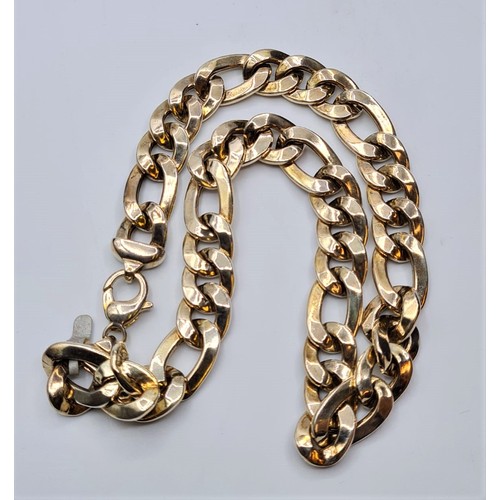 208 - STERLING SILVER FIGARO CHAIN, WEIGHT 73.4G