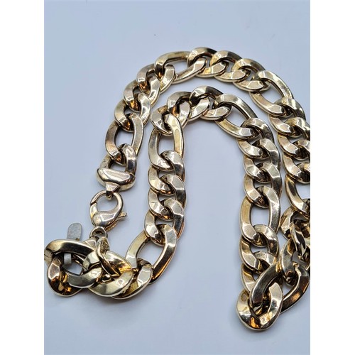 208 - STERLING SILVER FIGARO CHAIN, WEIGHT 73.4G