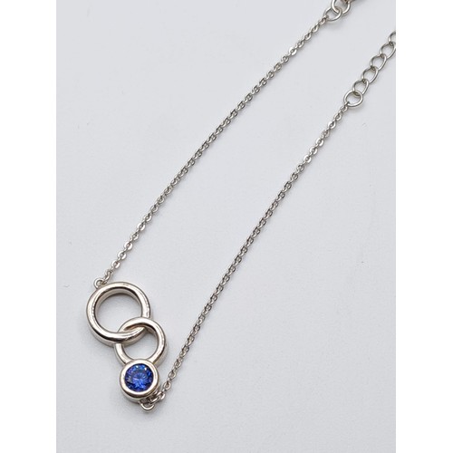 191 - STERLING SILVER BLUE STONE SET BRACELET