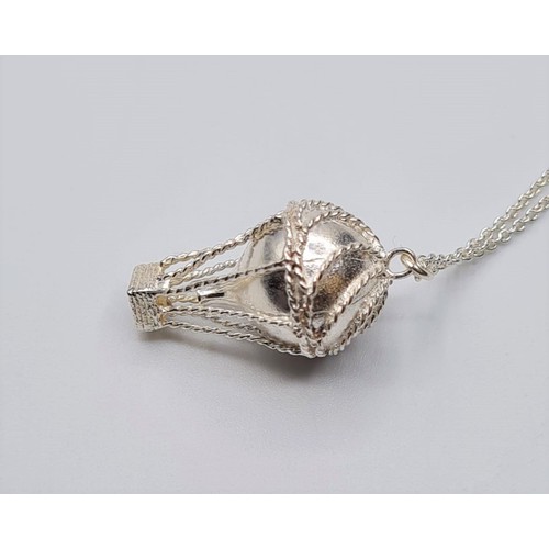 216 - ALEX MONROE STERLING SILVER HOT AIR BALLOON NECKLACE