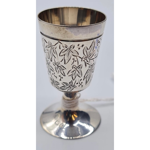 156 - A Miniature Silver Goblet. 13.9g, 4.5cms Tall, with a Clear Birmingham 1899 Hallmark.