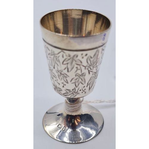 156 - A Miniature Silver Goblet. 13.9g, 4.5cms Tall, with a Clear Birmingham 1899 Hallmark.