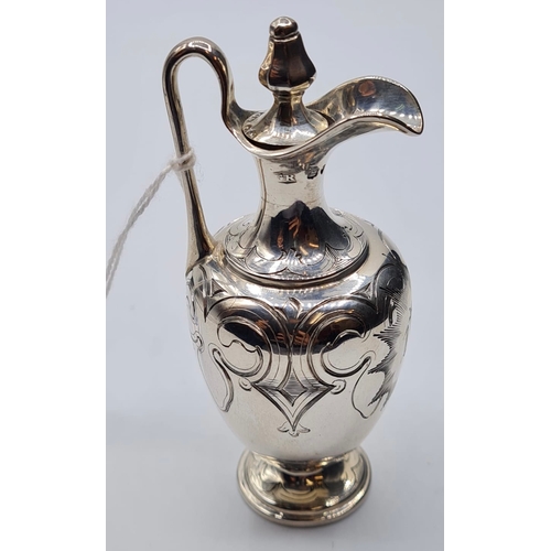 157 - A Hand Engraved Silver Miniature Jug, Hallmarked London 1851, In Good Condition 65g, 10cms High.