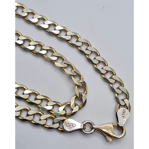 282 - A Quality Silver Curb Link Chain Necklace, 48cm Long Approx. Stamped Italy 925 Silver.