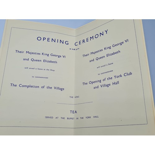 196 - Original programme from the opening of the famous Bethnal Green York hall in July 1951. 20x12.5cms.