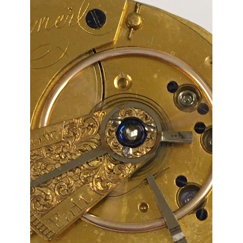 1 - Antique large 18ct solid gold Fusee Pocket Watch with Diamond set balance cock, signed Edward Scrive... 