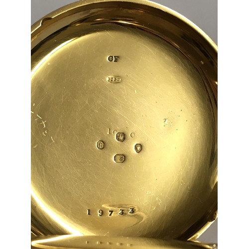 1 - Antique large 18ct solid gold Fusee Pocket Watch with Diamond set balance cock, signed Edward Scrive... 