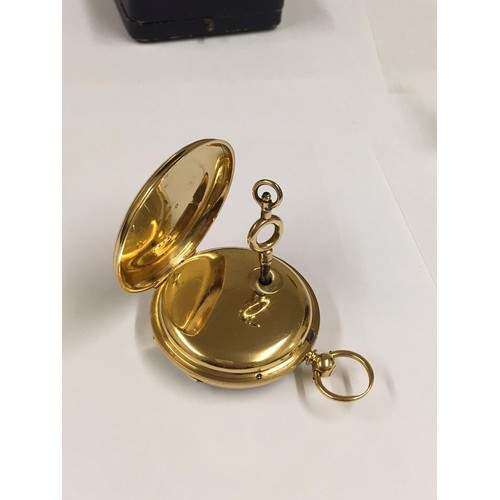 1 - Antique large 18ct solid gold Fusee Pocket Watch with Diamond set balance cock, signed Edward Scrive... 