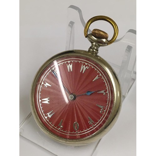 131 - Vintage Gents Pocket watch Guilloche style ottoman dial, 50mm diameter