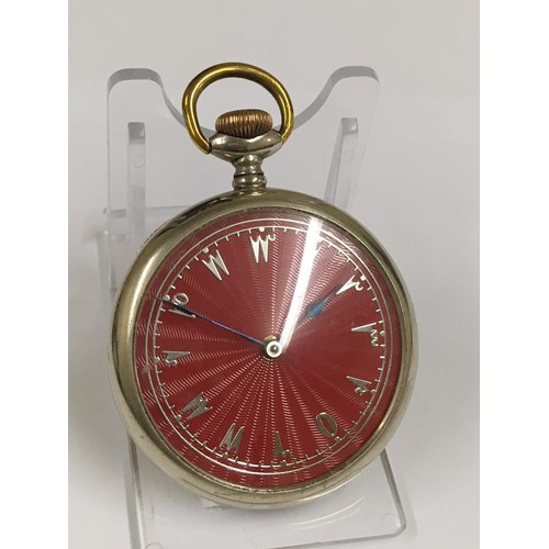 131 - Vintage Gents Pocket watch Guilloche style ottoman dial, 50mm diameter