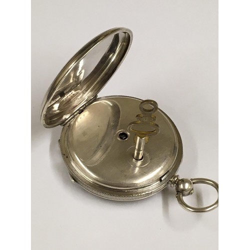 134 - Antique silver gents pocket watch, 50mm diameter