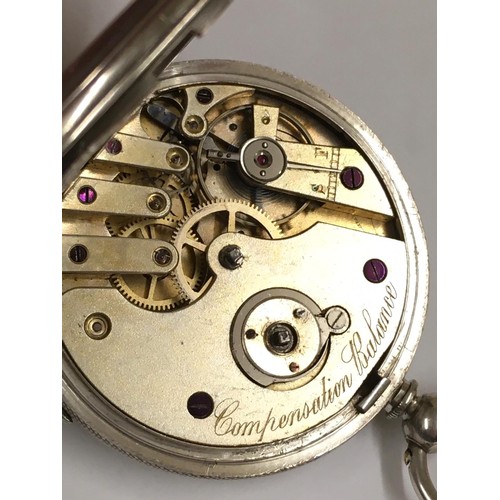 134 - Antique silver gents pocket watch, 50mm diameter