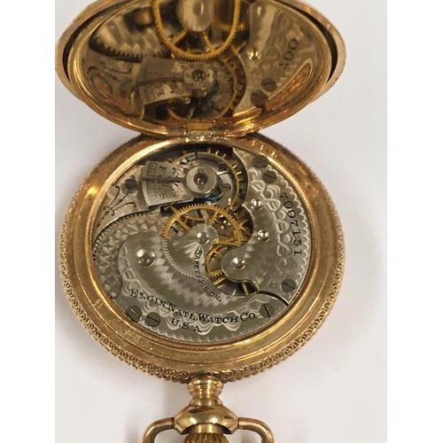 58 - Antique rare Elgin ladies pocket watch with its original label inside still serials corresponding wi... 