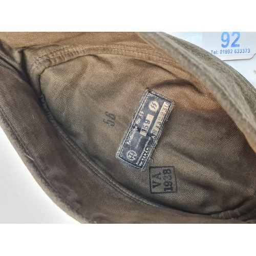 92 - WW2 German SS-VT Overseas Side Cap. RZM-SS Label inside